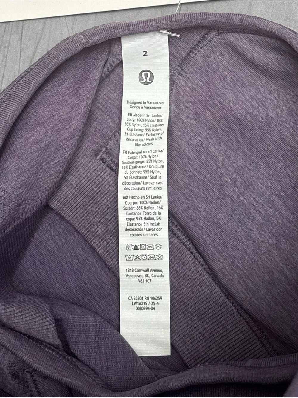 NWT Lululemon Ebb To Street Tank Top In Grape Mist Size 2